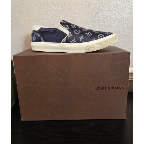 Louis Vuitton Savane Monogram Trocadero Slide On Sneakers - Picture 1 of 2
